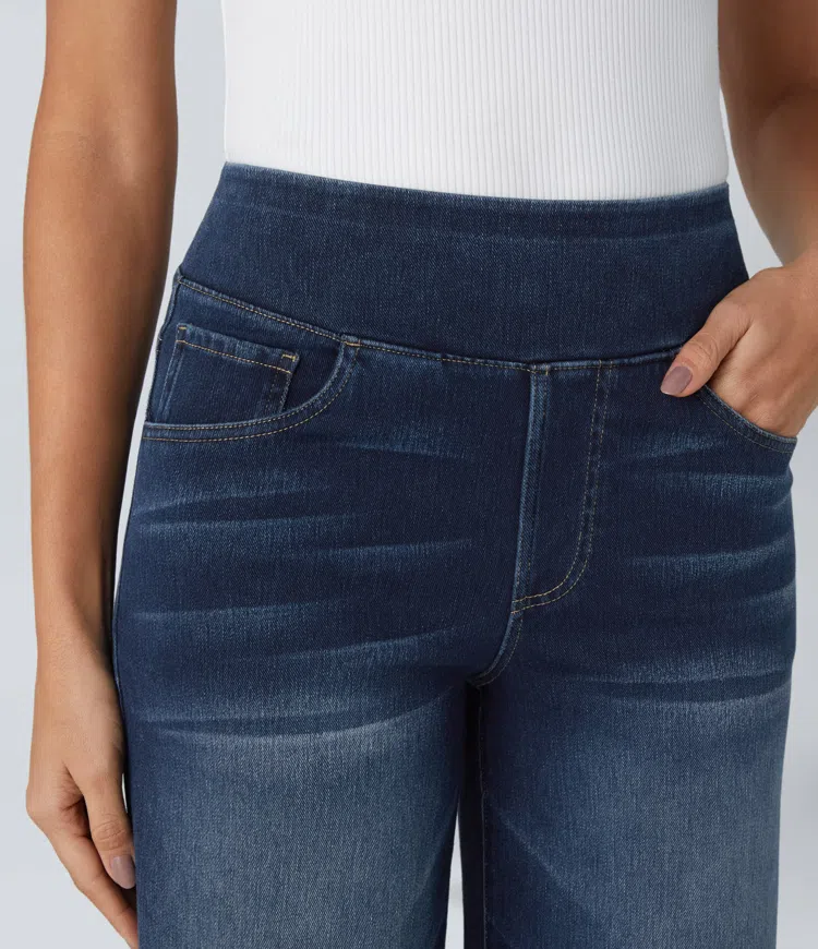 Lara™ Jeans de pierna ancha de cintura alta y stretch