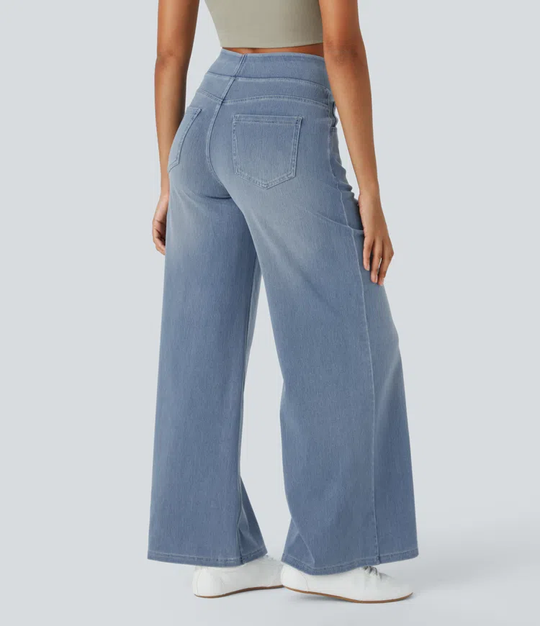 Lara™ Jeans de pierna ancha de cintura alta y stretch