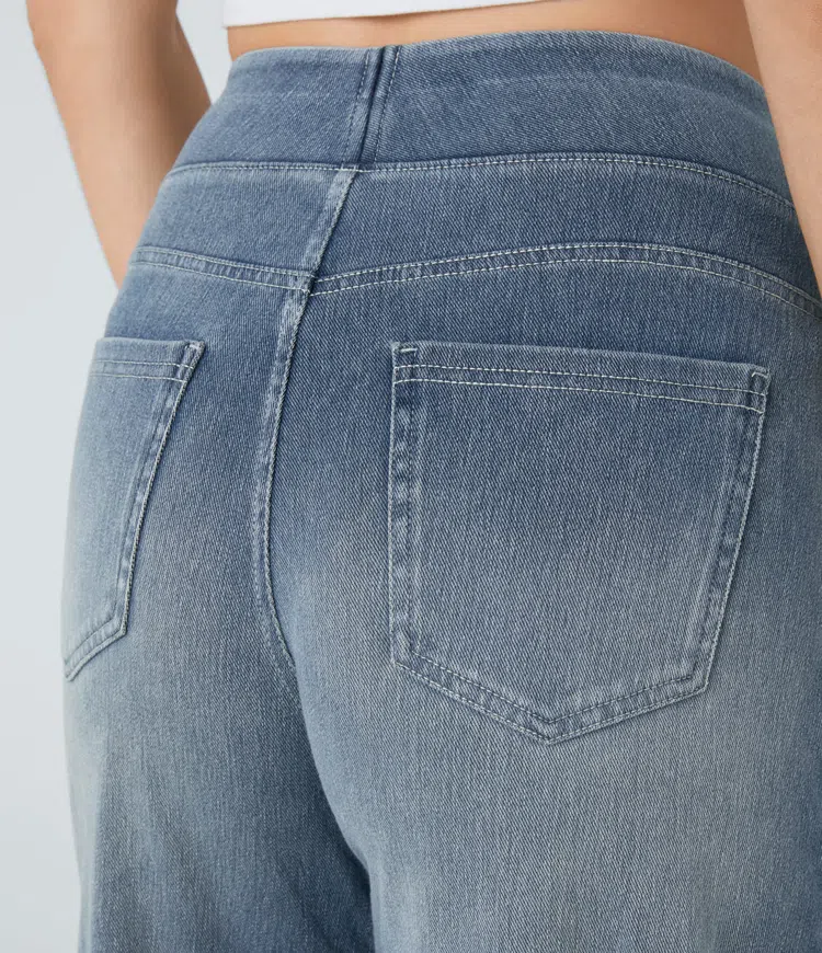 Lara™ Jeans de pierna ancha de cintura alta y stretch